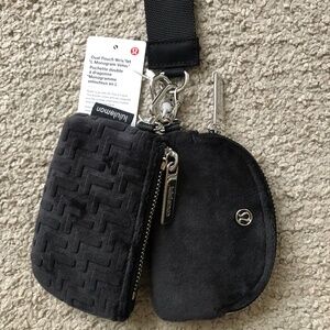LULULEMON Dual Pouch Wristlet L Monogram Velvet.NWT.